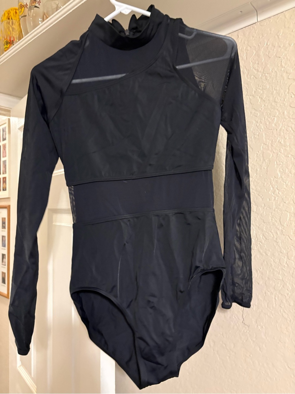 Women’s Long-Sleeve Black One-Piece Leotard